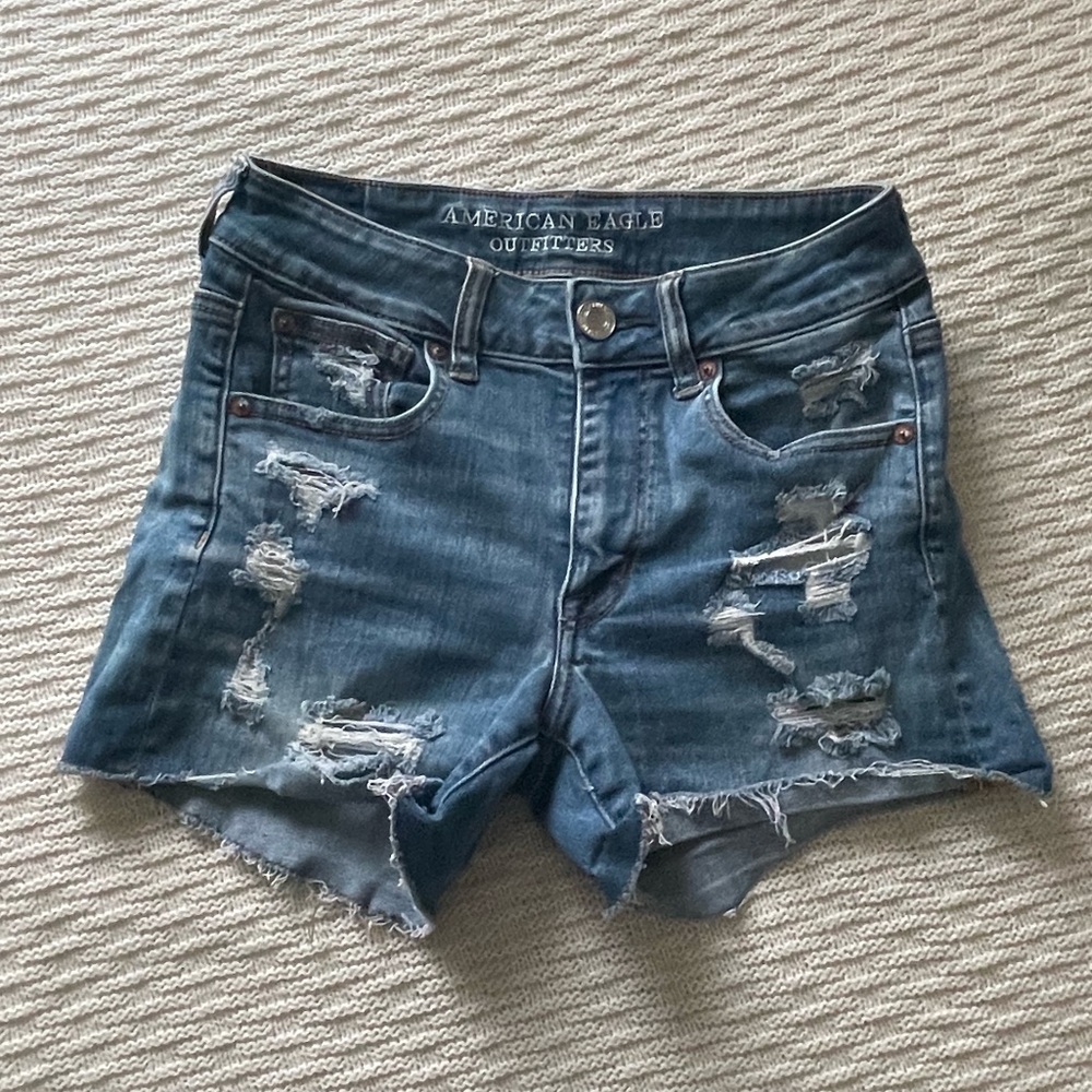 American Eagle high rise distressed Jean shorts